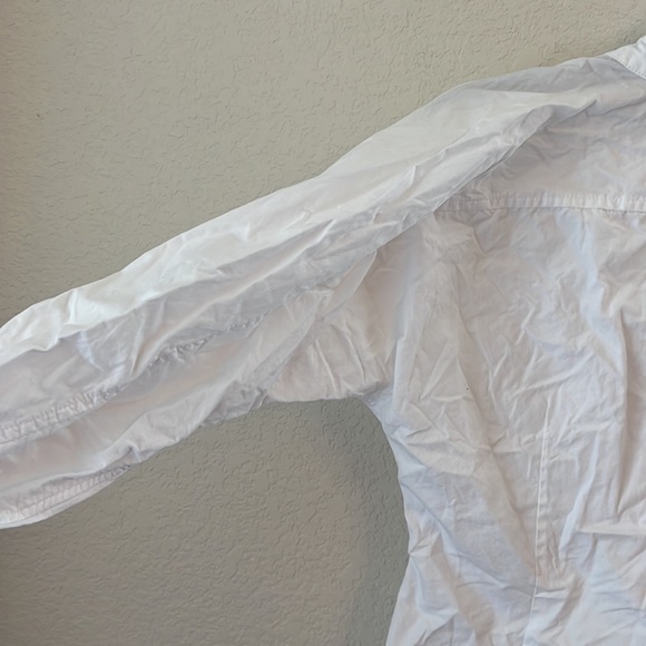 Lauren Ralph Lauren Cotton Puffed Long Sleeves Button Down Self-Tie Front Shirt - Picture 14 of 15